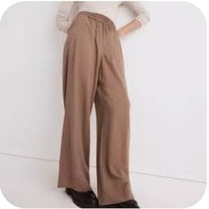 Madewell Drapeweave Carley Wide Leg Pant Taupe Light Brown NWOT